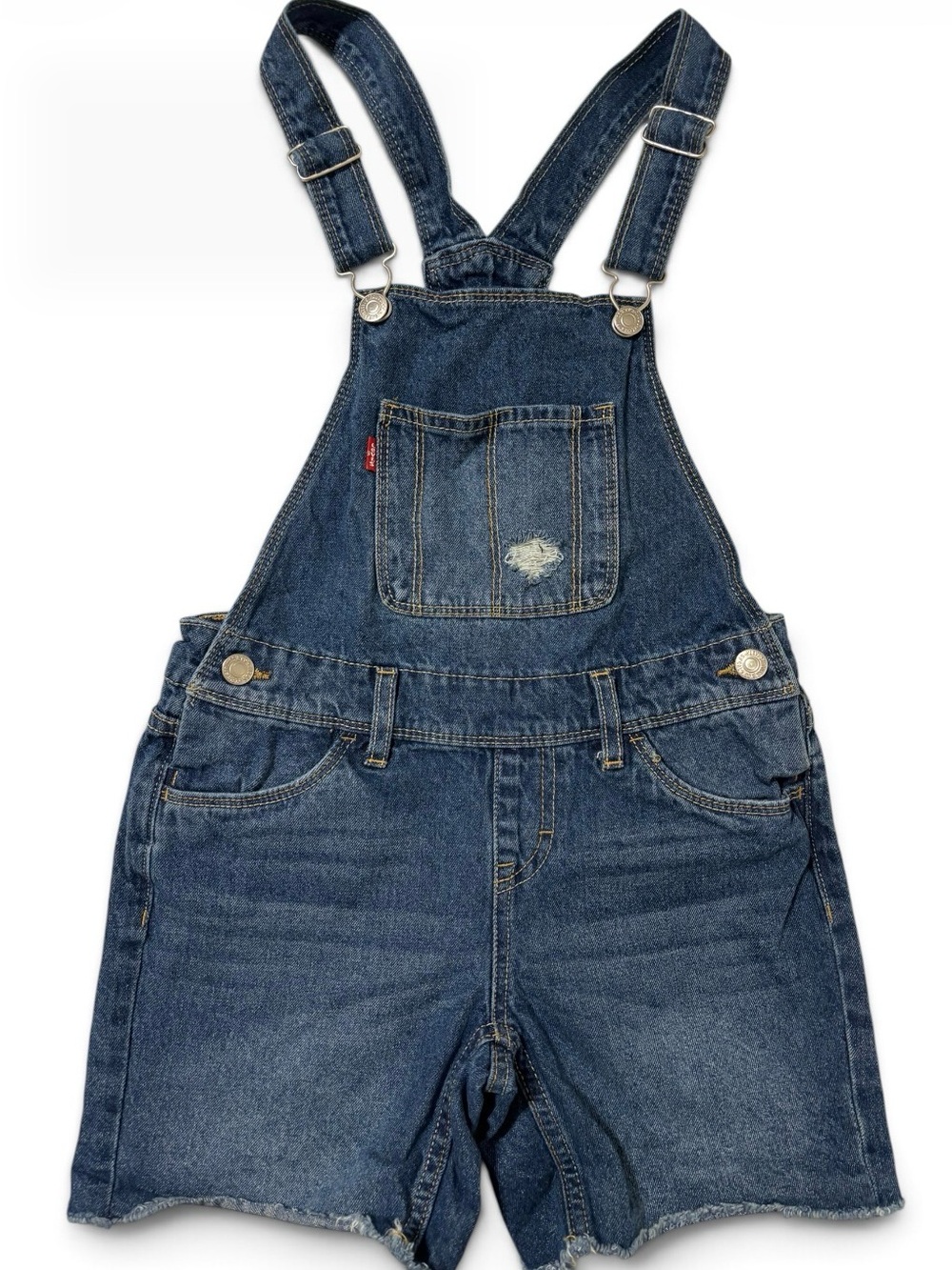 Levi’s Denim Shortalls Distressed Overalls
